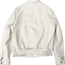 Chic White Bomber-Style Genuine Sheepskin Leather Jacket for Women?s