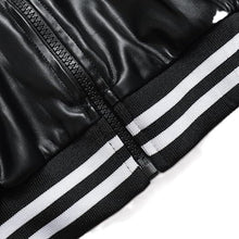 Black Bomber Chic Biker Genuine Sheepskin Leather Jacket for Women?s
