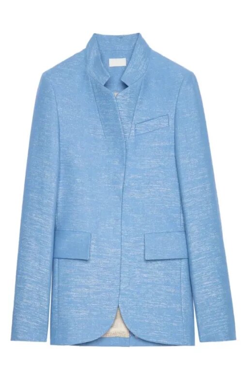 Abby Newman Chancellor The Young and The Restless Blue Metallic Blazer