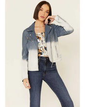 Abby Newman Chancellor The Young and The Restless Blue Ombre Leather Jacket