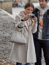 A Paris Proposal 2023 Alexa PenaVega White Long Coat