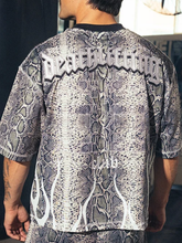 Back view of Billy Bones Club Serpent Burner snakeskin jersey with arched Death Lifting lettering and white flames