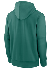 Plain green Boston Red Sox team hoodie with ribbed hem and paneled sleeves