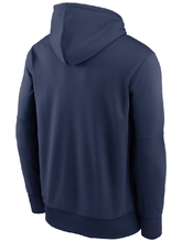 Plain navy Astros pullover hoodie with ribbed hem and paneled sleeves