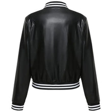 Black Bomber Chic Biker Genuine Sheepskin Leather Jacket for Women?s