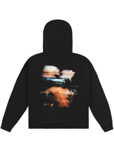 Black pullover hoodie with blue Zach Lane Bryan With Heaven On Top Tour text on the chest and a front kangaroo pocket