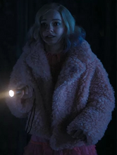 Wednesday 2022 Enid Sinclair Pink Faux Fur Jacket